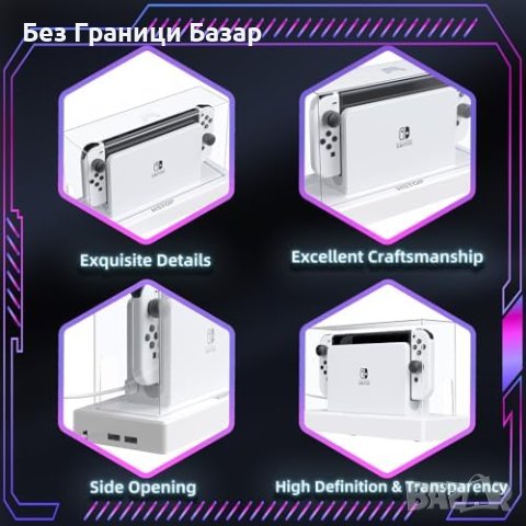 Нов LED Защитен Кейс Nintendo Switch OLED - Водоустойчив, Цветен, снимка 5 - Аксесоари - 43499775