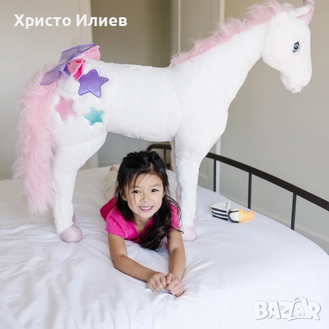 Плюшен еднорог Melissa and Doug 114см, снимка 8 - Плюшени играчки - 51999530