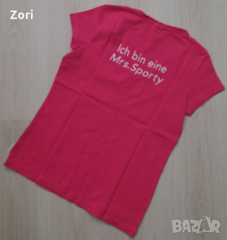Еластична тениска в наситено розово и с надпис и на гърба , снимка 2 - Тениски - 28423178