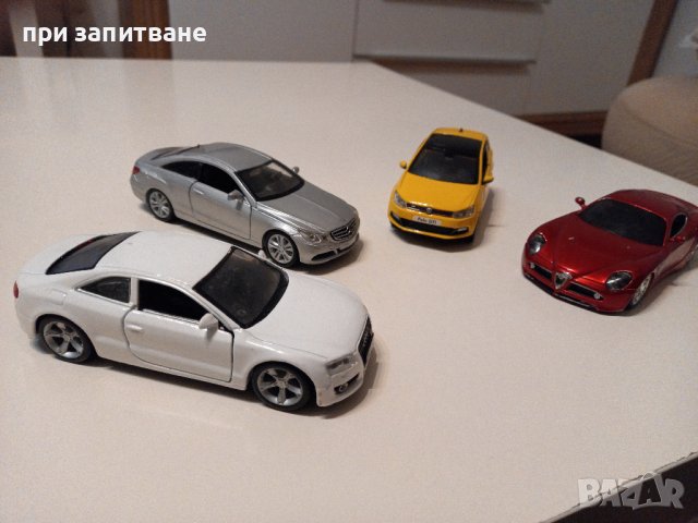 Метални Burago 1:32  Audi A5, VW Polo GTi, Alfa Romeo 8c competitione, снимка 1 - Колекции - 43341697