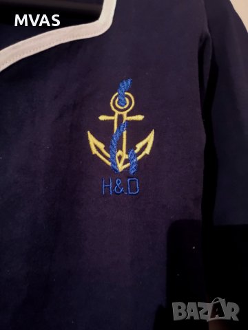 Нова тъмно синя блуза с дълъг ръкав XS S моряшка, снимка 3 - Блузи с дълъг ръкав и пуловери - 43746588