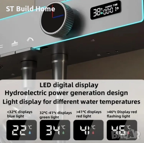 Луксозна LED Душ Система с Цифров Дисплей, снимка 3 - Душове - 51710701