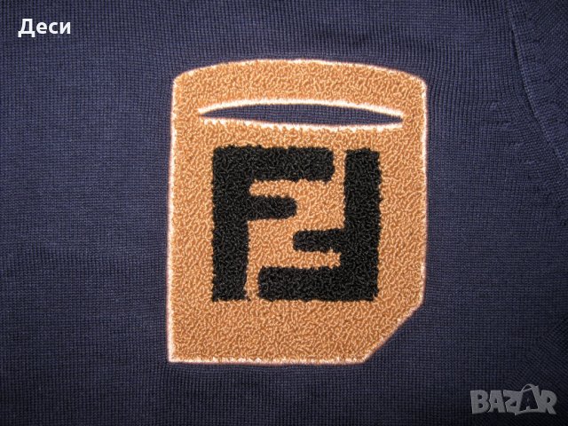 Fendi мъжки пуловер тъмно син размер ХL нов с етикет, снимка 4 - Пуловери - 35025187