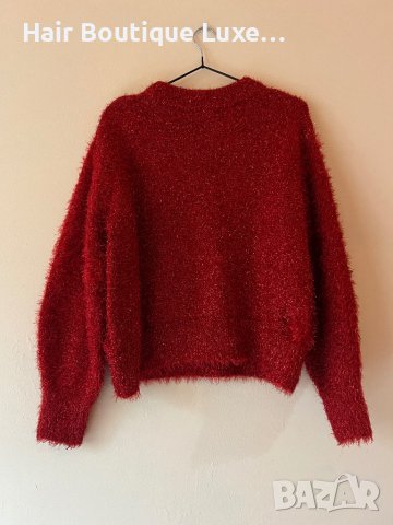 H&M Червен пуловер XS размер с нишки❤️❤️❤️❤️❤️ , снимка 9 - Блузи с дълъг ръкав и пуловери - 43714861