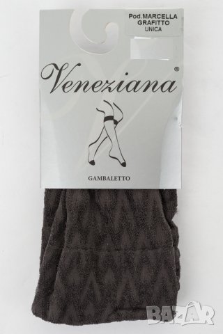 Дамски фини 7/8 чорапи в цвят графит марка Veneziana 