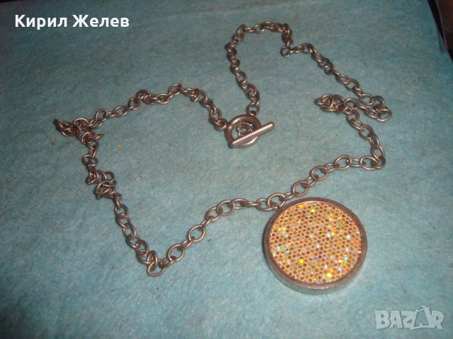 ПОСРЕРЕНО ВИНТИДЖ МОДЕЛ БРЕСТЯЩО АРТ ДЕКО СТИЛ КОЛИЕ МЕДАЛЬОН 20485 , снимка 2 - Колиета, медальони, синджири - 35353322