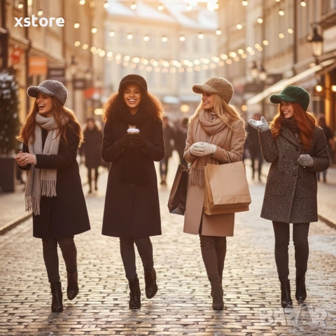 Топла дамска шапка с козирка – зимен пухкав модел, снимка 3 - Шапки - 52796215