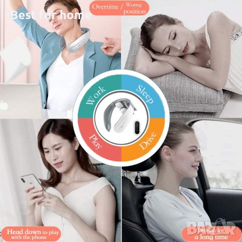 Автоматичен масажор за врат с 4 глави с топлина PK718, снимка 6 - Масажори - 39643970