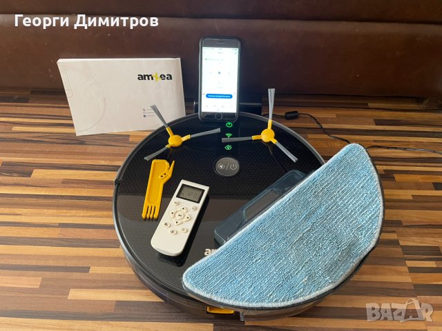 Прахосмукачка робот amXea E30 Wi-Fi жироскопична навигация сухо/мокро, снимка 1 - Прахосмукачки - 42989591