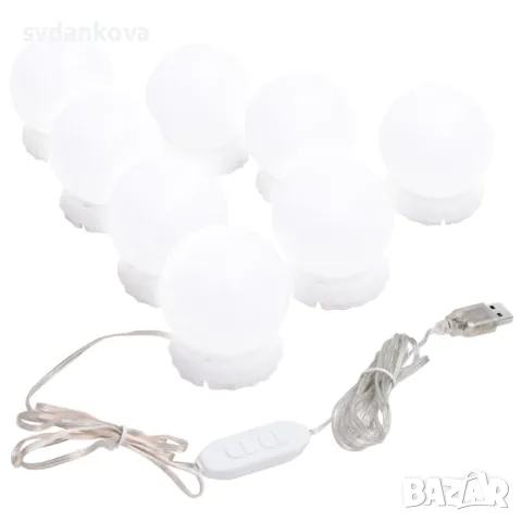 Стенно огледало с LED лампи, квадратно, стъкло, снимка 4 - Огледала - 47826970