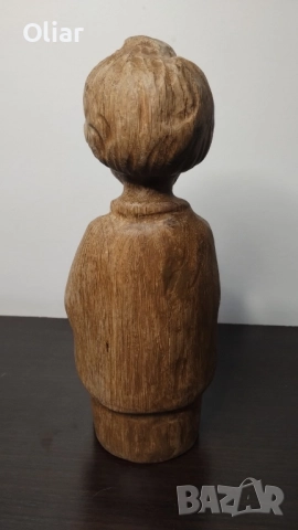 Изключително красива, дървена статуетка, фигура от дърво на момче., снимка 3 - Декорация за дома - 52126606