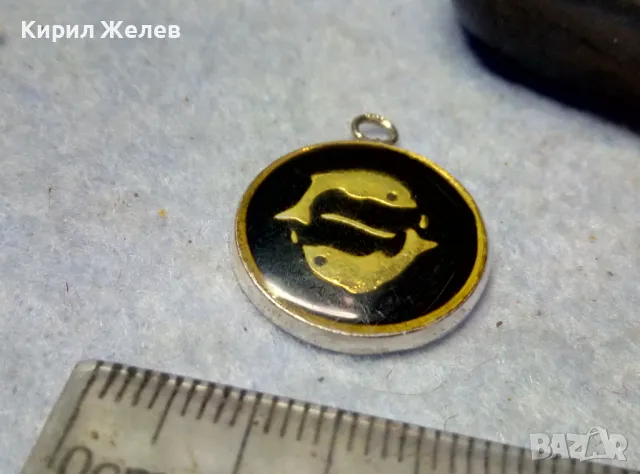 ЗОДИЯ РИБИ АСТРОЛОГИЧЕН СРЕБЪРЕН МЕДАЛЬОН СРЕБРО 900 с ЕМАЙЛ и ЛАК АРТ ПЕНДАНТ 49420, снимка 8 - Колиета, медальони, синджири - 49551522