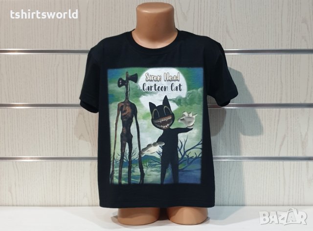 Нова детска тениска с дигитален печат SIREN HEAD CARTOON CAT , снимка 5 - Детски тениски и потници - 37280545