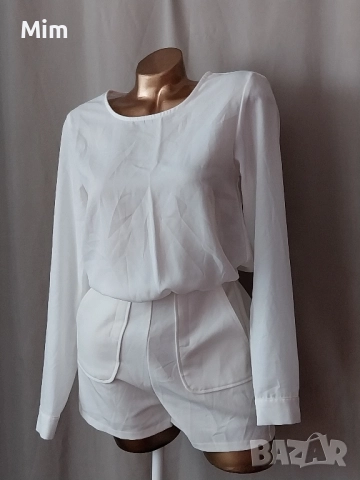 LOFTY S Бял къс гащеризон с дълъг ръкав , снимка 2 - Гащеризони - 51853351