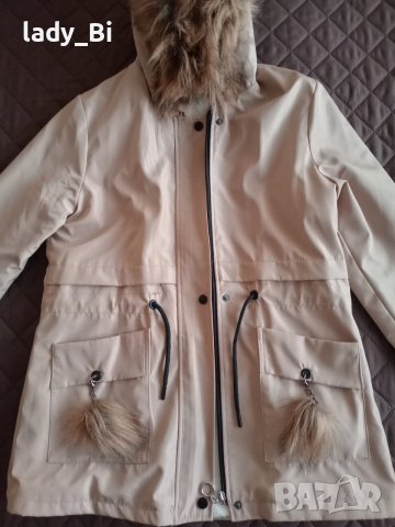 Дамска бежова парка С размер 🌹, снимка 3 - Якета - 53166113