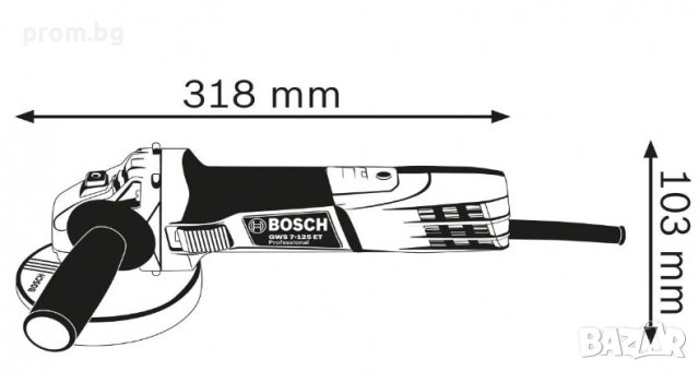 Ъглошлайф Bosch Professional GWS 7-125, 720 W, 220 V, СИН ЦВЯТ,Германия, снимка 5 - Други инструменти - 35381264