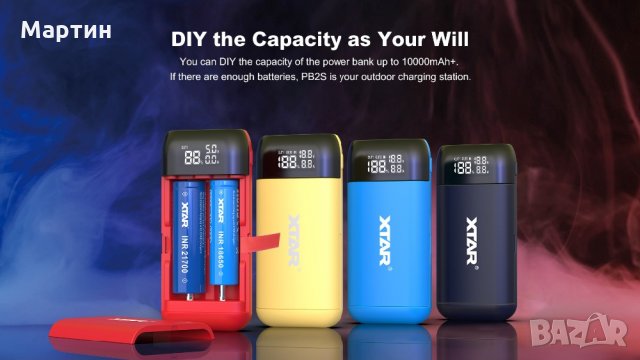 Бързо Зарядно и Power Bank XTAR PB2S с батерии 18650 20700 , снимка 4 - Оригинални зарядни - 26351857
