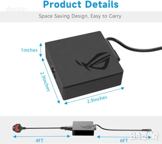 100W USB C зарядно за лаптоп за Asus, A20-100P1A, снимка 4 - Друга електроника - 50302561
