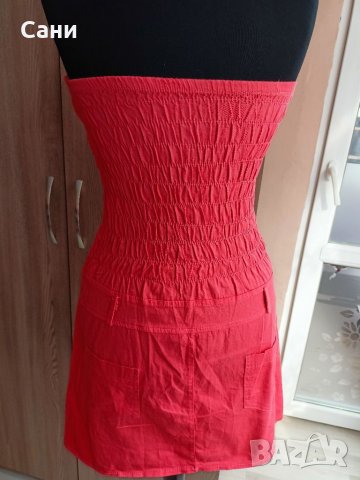 Рокля цвят корал, снимка 4 - Рокли - 27348461