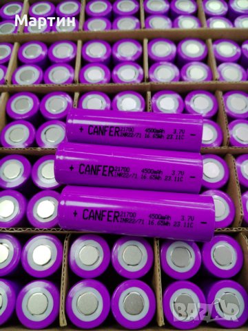 Батерия CANFER 21700 4500mah 9А, снимка 2 - Друга електроника - 43095866