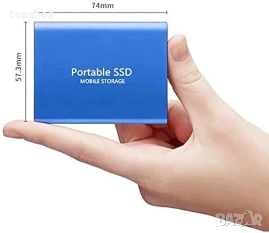 Нов, проверен 12TB преносим SSD външен твърд диск USB-C USB 3.1 външен твърд диск SSD, подходящ за.., снимка 2 - Твърди дискове - 52756303