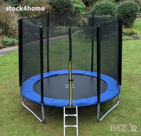 Детски Батут с предпазна мрежа и 244 см. Диаметър, до 150 кг, снимка 2 - Други - 53558053