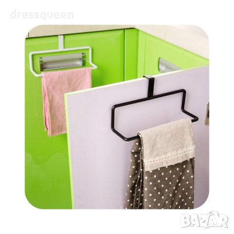 1705 Закачалка за кърпи за кухненска вратичка, бяла, 19.2 х 8.8 х 6.3 см.