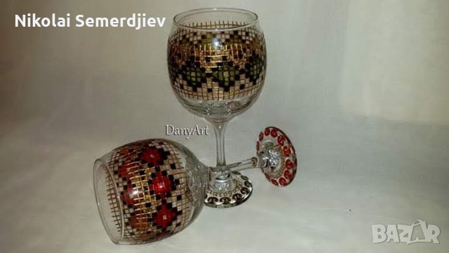 Двойка чаши за вино "Шевица", снимка 5 - Чаши - 27287486