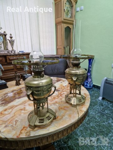 Чифт страхотни антикварни английски бронзови газени лампи , снимка 6 - Антикварни и старинни предмети - 43569923