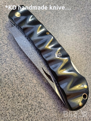 Сгъваем нож ръчно изработен от N690co стомана, снимка 4 - Ножове - 44880168