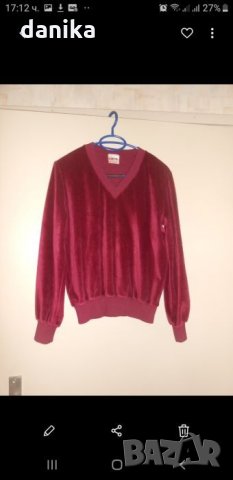 Плюшен пуловер С / М, снимка 2 - Блузи с дълъг ръкав и пуловери - 27240213