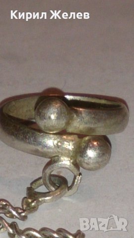 Сребърен пръстен дамски със синджирче - 11938, снимка 6 - Пръстени - 28910715