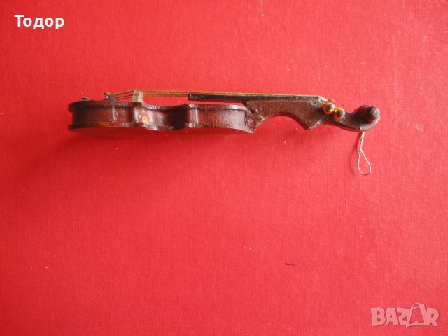 Старинна дървена китара цигулка  миниатюра , снимка 6 - Колекции - 40588241