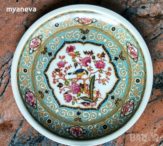 Немска, порцеланова чиния с богата орнаментика. , снимка 4 - Чинии - 43272240