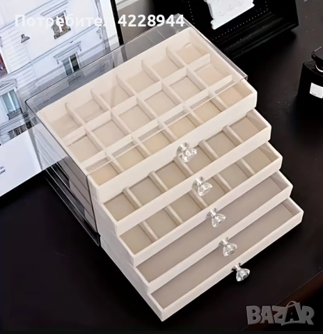 Кутия органайзер за бижута 5 чекмеджета подарък за Коледа, рожден ден, снимка 4 - Други - 52770685