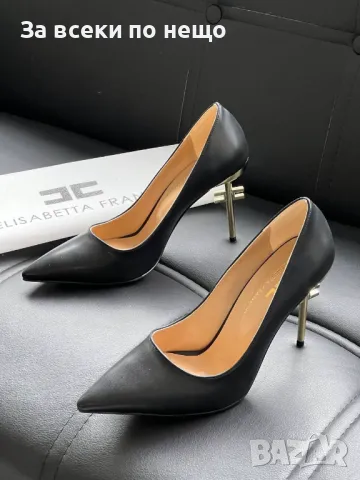 Elisabetta Franchi Дамски Черни Обувки С Метален Ток Елизабета Фенчи Код E208