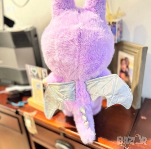 Плюшена играчка Лабубу 40см с крила лилав цвят Labubu, снимка 2 - Плюшени играчки - 52515912
