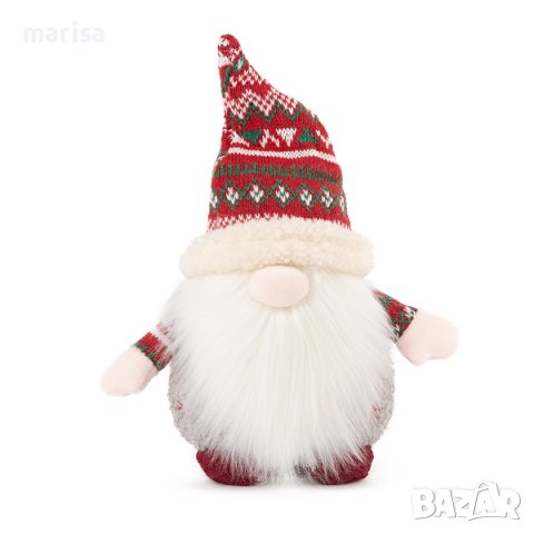 Плюшена играчка Коледен гном със червена плетена шапка, 20 см Код: 011284