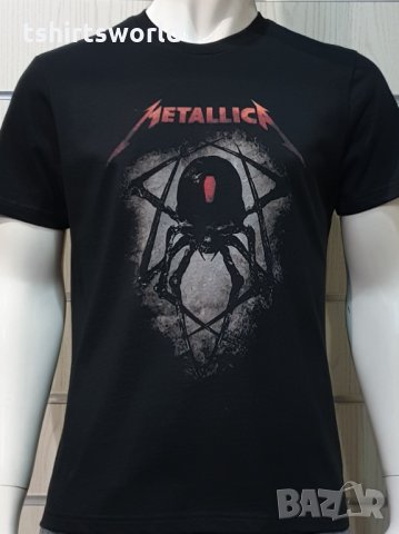 Нова мъжка тениска с дигитален печат на музикалната група METALLICA с паяк, снимка 3 - Тениски - 34834038