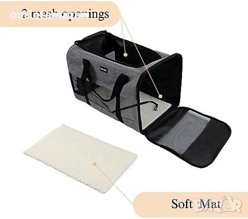 Чанта за транспортиране на котки и кучета Zavothy, дишаща и сгъваема чанта за транспорт , снимка 3 - За котки - 52856073