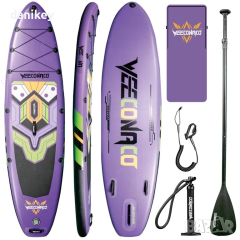 Нов падълборд 320 x 82 x 15,5 см до 170 кг с включено оборудване