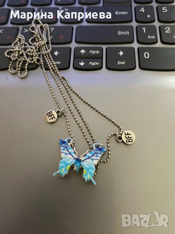 Колие - пеперуда “Best Friends” /K-98/ В наличност два цвята, снимка 3 - Колиета, медальони, синджири - 51550210