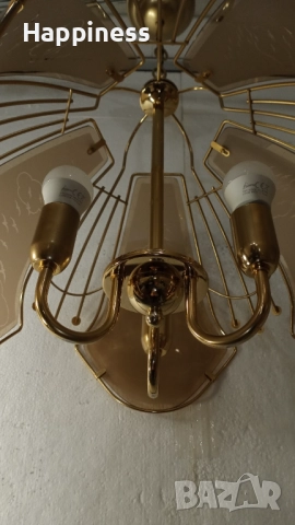 Абажур (Полилей) с 5 стъкла и 3 LED крушки E14 / 5W , снимка 5 - Лампи за таван - 46571841