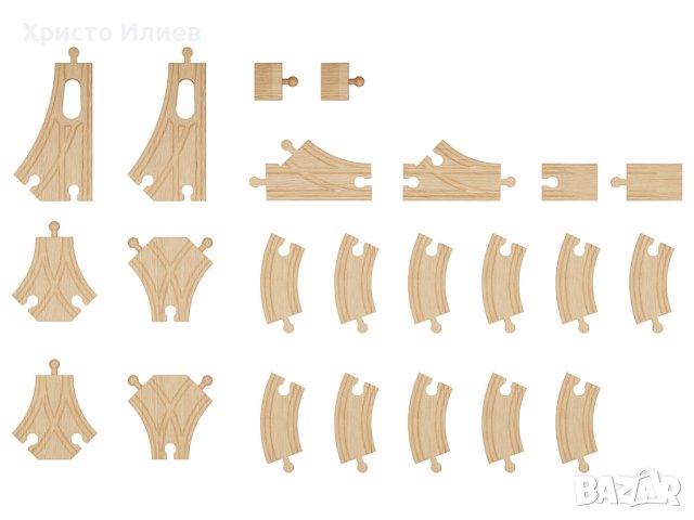 Дървени релси допълнение разширение за дървена железница влак, снимка 2 - Влакчета, самолети, хеликоптери - 43761152