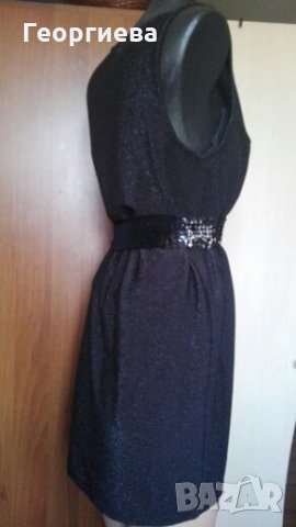 Черна рокля със сребристи нишки👗🍀М,M/L👗🍀 арт.286, снимка 3 - Рокли - 27616410