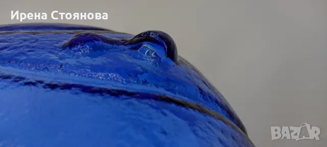 Голяма, стъклена фруктиера във формата на листо с крачета. , снимка 3 - Декорация за дома - 49324653