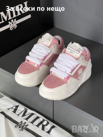 Amiri Дамски Маратонки👟Дамски Спортни Обувки Амири Цвят Бяло-Черно Код E1092