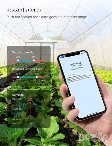 Bluetooth цифров хигрометър , термометър Govee, снимка 5 - Други стоки за дома - 50141210