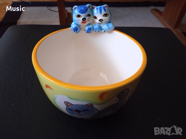 Порцеланова купичка за хранене "Котенца" , снимка 3 - Прибори, съдове, шишета и биберони - 39731995