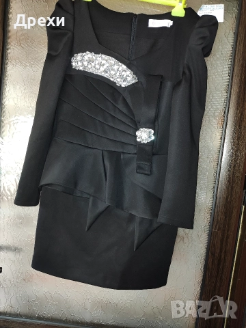 Черна дамска официална рокля , снимка 5 - Рокли - 52568012